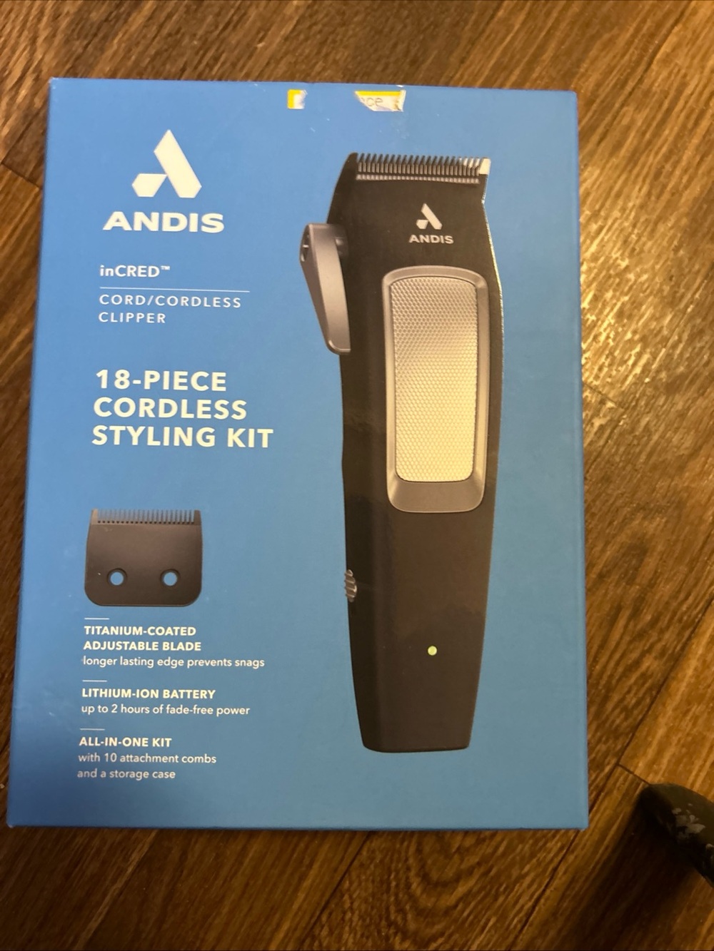 Andis inCRED Cord/Cordless Clipper Kit - Blue Packaging